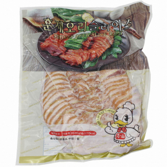 명일품 훈제오리 슬라이스 800g