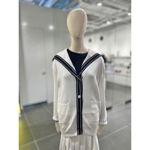  럭키슈에뜨 러단작배색가디건 LFWCM23310IVX