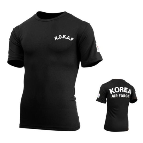 셀러허브 군헌터 쿨드라이 ROKAF 공군 검정 반팔 군대 티셔츠 S11478688_이미지