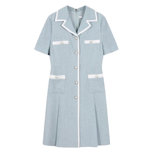 에꼴드파리 라운드넥 버튼포인트 원피스_RB35WOAE12Z