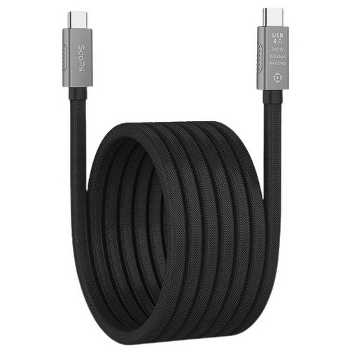 SooPii 썬더볼트4 40Gbps PD PPS 240W C to C타입 마그네틱 케이블 S50 (1.5m)_이미지