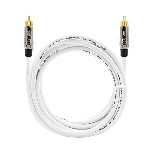 탑라인에이치디 HDTOP RCA MM 메탈화이트 케이블 (10m, HT-TP3688)_이미지