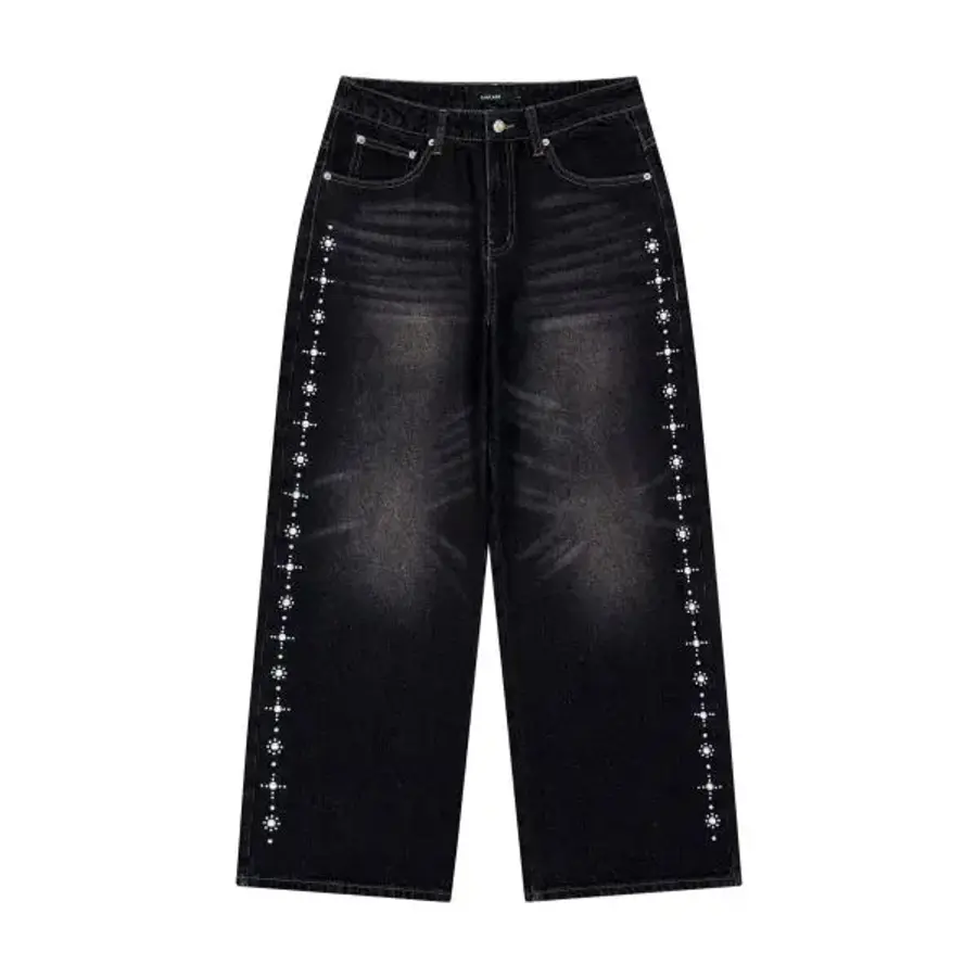 아캄 청바지 Side Rhine ne Denim Pants Black 207125