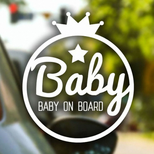 제제데코 왕관 BABY BABY ON BOARD 스티커 [화이트]