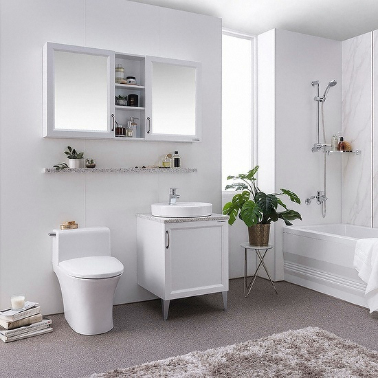 한샘 밀란 카라라화이트 거실욕실