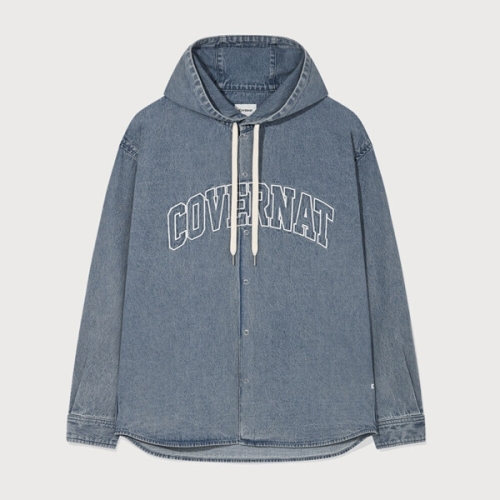 커버낫 COVERNAT 아치 로고 후드 데님 셔츠 블루 CO2601JK43BL 620306