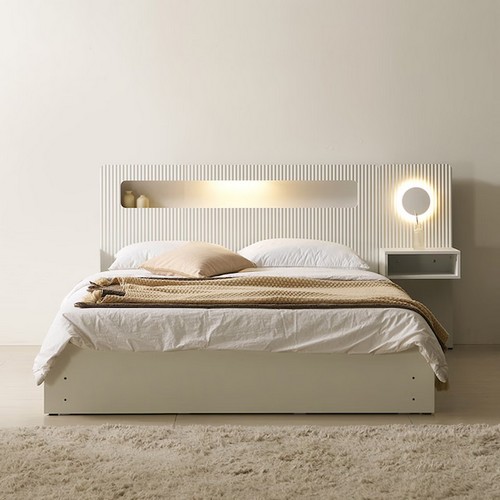 BIF보루네오 호텔라인 KC821 서랍 LED침대 Q+협탁 (매트별도)_이미지