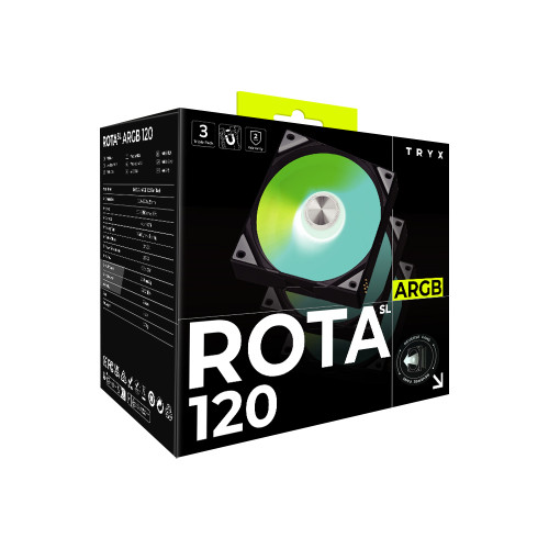 TRYX ROTA SL ARGB 리버스 120 (3팩, 블랙)_이미지