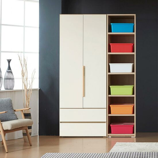 로쏘 부루 하이그로시 옷장세트 2단서랍 선반장형 1290_이미지