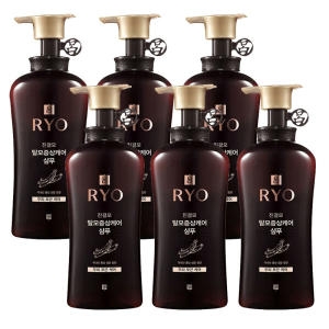 아모레퍼시픽 려 진결모 탈모증상케어 샴푸 두피모근케어 490ml (6개)