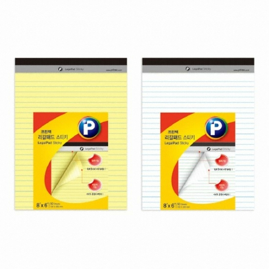 프린텍 옥스포드 리갈패드 스티키 노트 40매 노랑 LP89Y