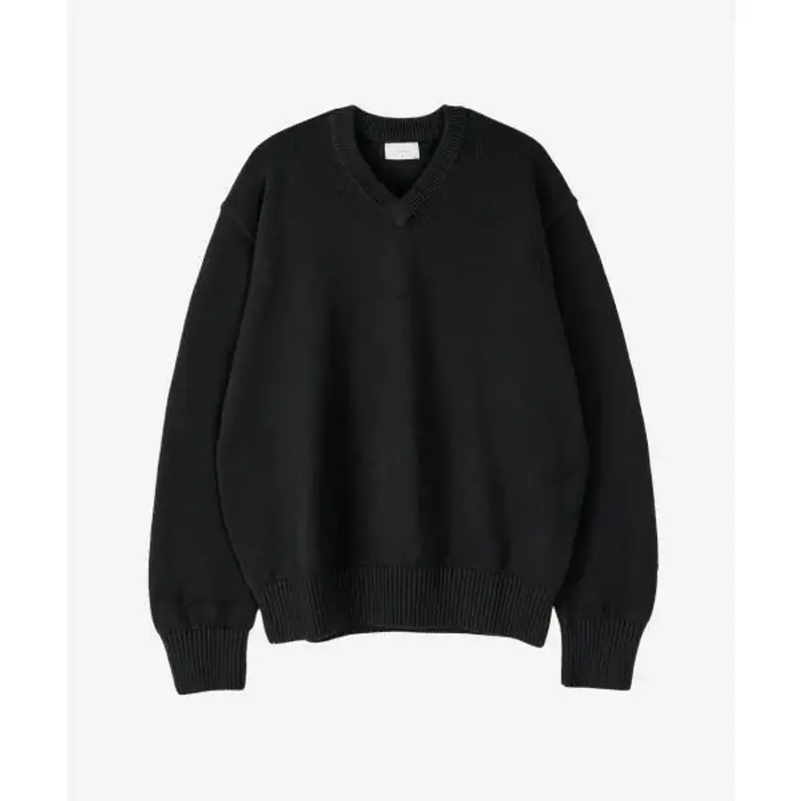 애습 ASP 코튼 브이넥 니트 블랙 ASP 7KN100MBK 3058844_이미지