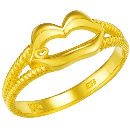 커플레인 입술포인트 반지 3.75g