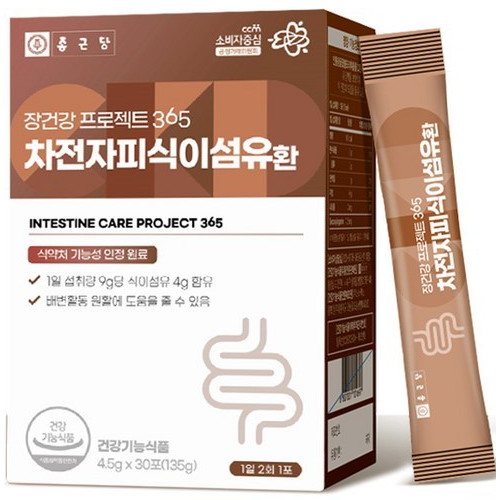 장건강 프로젝트 365 차전자피 식이섬유환 30포