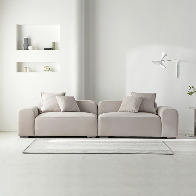 세계로가구  슬러 아쿠아텍스 패브릭 소파 4인용 (스툴별도)