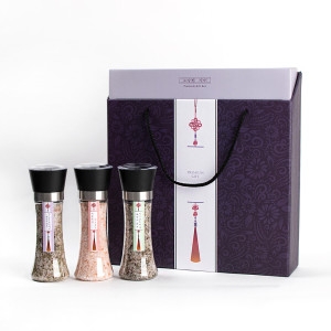 신안천일염생산자조합 핑크소금그라인더+로즈마리 핑크소금그라인더+바질 핑크소금그라인더