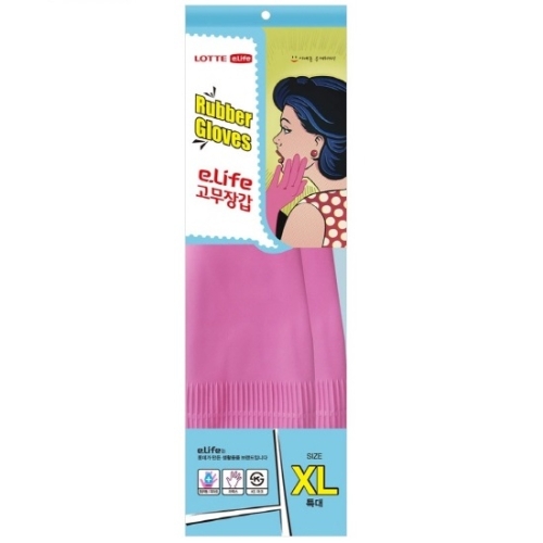 롯데알미늄 이라이프 고무장갑 핑크(특대)