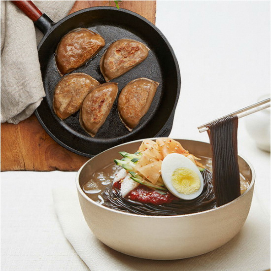 유천냉면 물냉면3인세트+메밀지짐만두 250g x 2개 (1개)