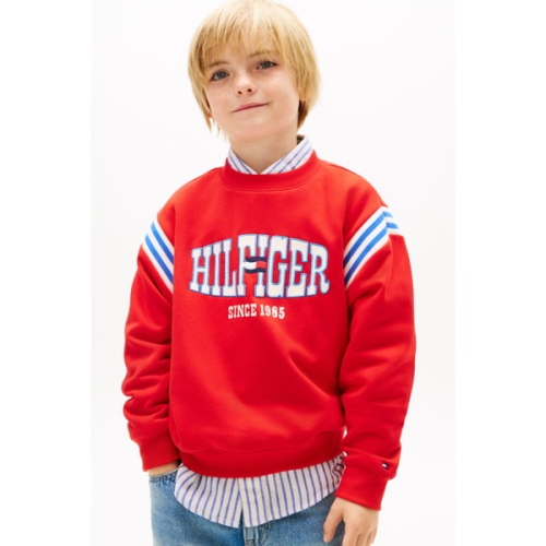 타미힐피거칠드런 테리 로고 그래픽 스웨트셔츠 T42G1KKO600BT1 8세 16세_이미지