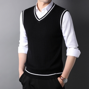 뉴타임즈 남자 니트 베스트 N261Z 4XL-190 170-190근 권장 검정색_이미지