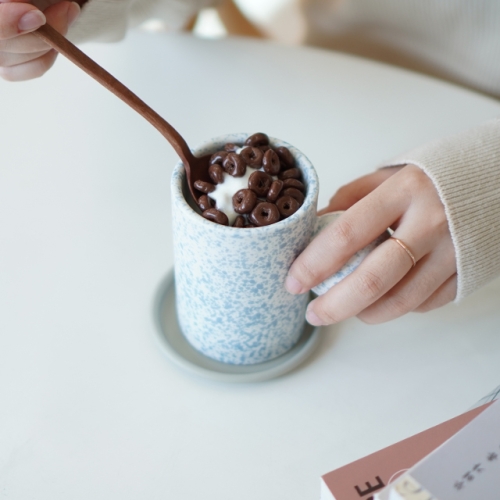 1+1 달마시안 점박이 뭉툭 손잡이 머그컵 4컬러