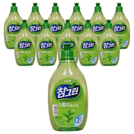 라이온코리아 참그린 녹차 뽀드득 주방세제 500g (12개)