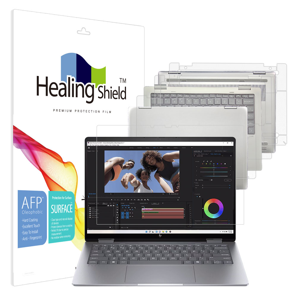 폰트리 힐링쉴드 HP 엔비 x360 14-fa0040AU 올레포빅 고광택 (액정보호필름 + 외부보호필름 3종 세트)_이미지