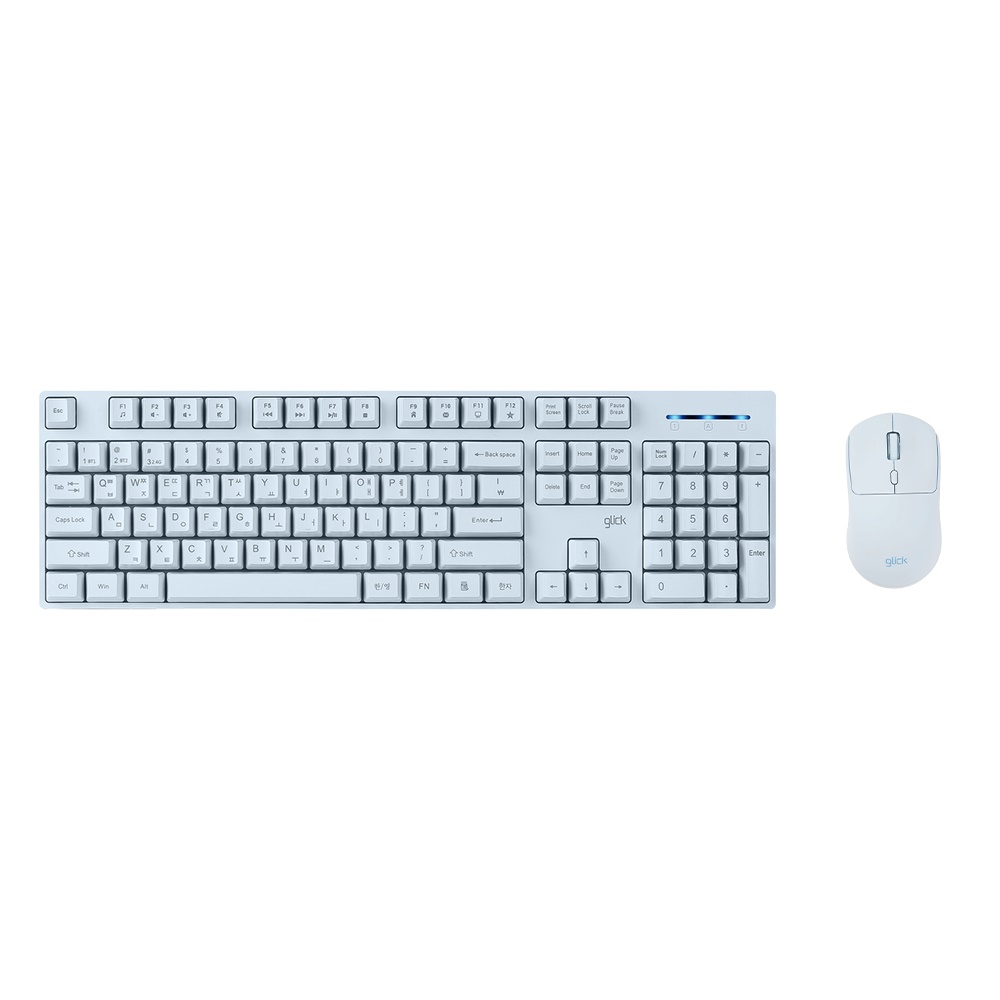 지클릭커 오피스프로 WMK615 스탠다드M 무선 키보드 마우스 세트 (스카이블루)_이미지