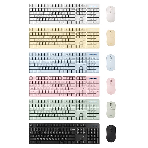 지클릭커 오피스프로 WMK615 스탠다드M 무선 키보드 마우스 세트 (스카이블루)_이미지