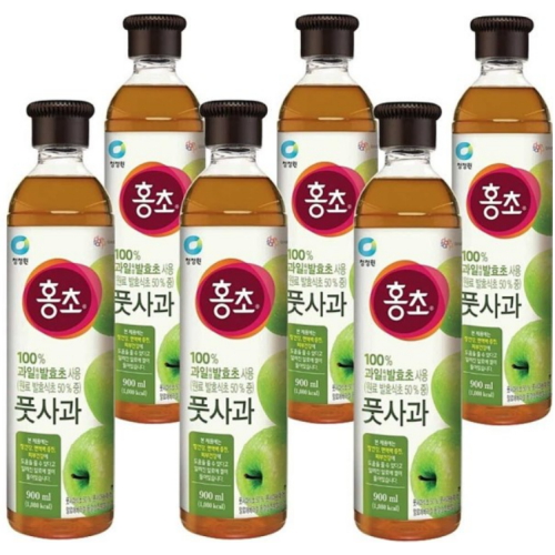 대상 청정원 홍초 풋사과 900ml (6개)