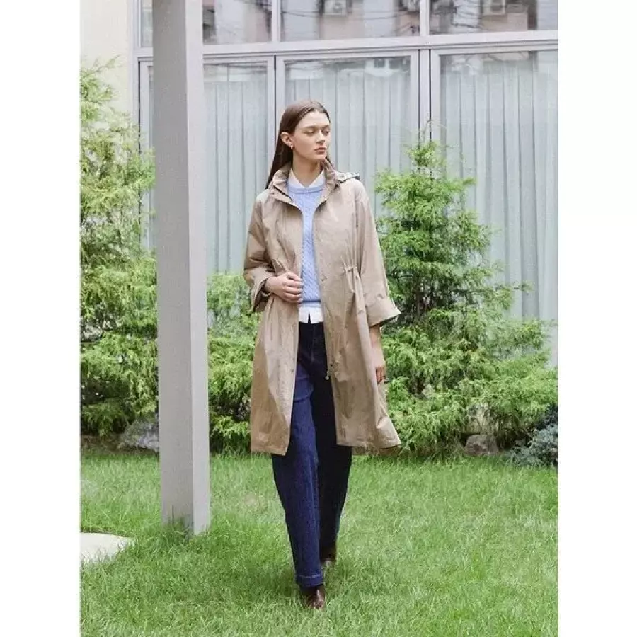 더아이잗 스트링 후드 하이넥 롱 점퍼 IP9MOJP711_CC