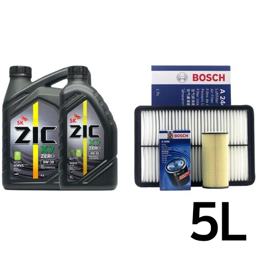 SK엔무브 지크 제로 X7 0W30 5L + 보쉬필터 현대 쏘나타DN8 2.0 가솔린
