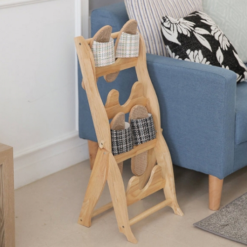 꾸미까 접이식 원목 슬리퍼꽂이_이미지