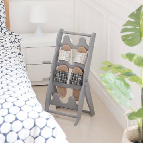 꾸미까 접이식 원목 슬리퍼꽂이_이미지