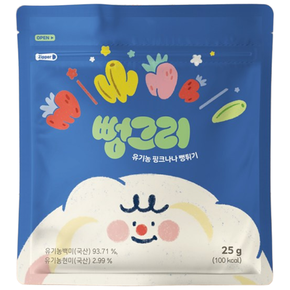 지구대장 뻥그리 유기농 핑크나나 뻥튀기 25g