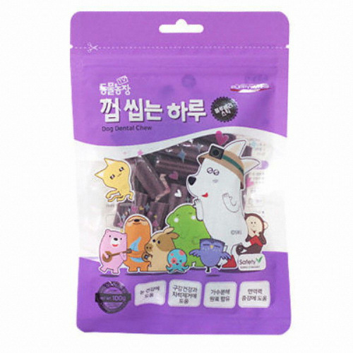 퍼피웍스 ㅤTV동물농장 껌씹는하루 블루베리 스틱 100g (4개)_이미지