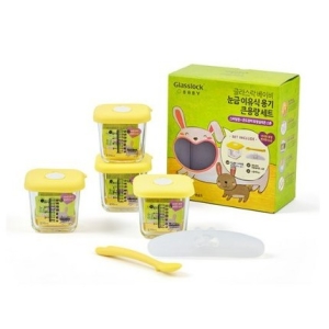  글라스락 베이비 눈금이유식 용기 스마일캡 270ml [4개]