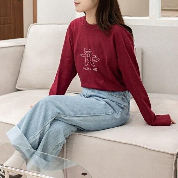 셀러허브 패션 험블 라운드넥 봄 가을 여성 긴팔 티셔츠 9020098_이미지