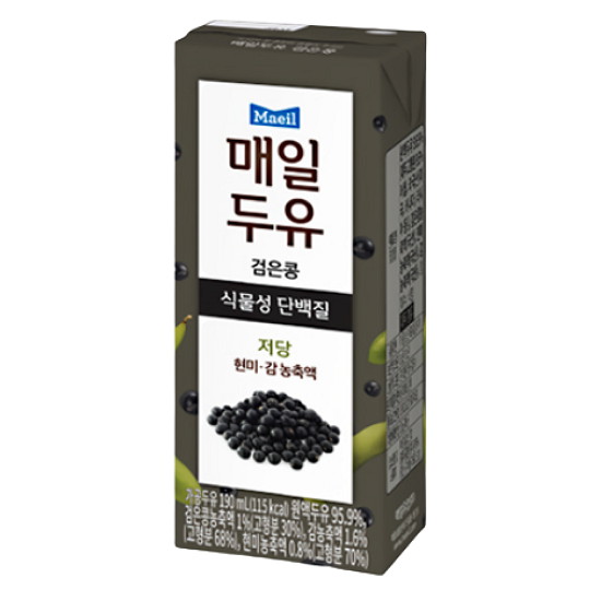 매일유업 매일두유 검은콩 저당 190ml (24개)_이미지