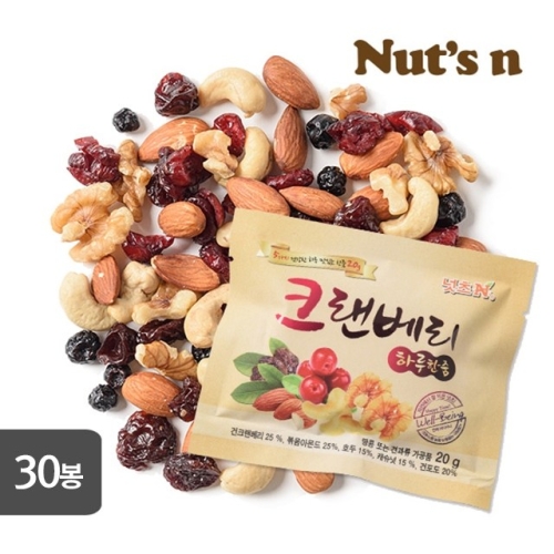 엠디에프앤팩킹 넛츠앤 크랜베리 실속형 견과류 건과일 하루한줌_이미지