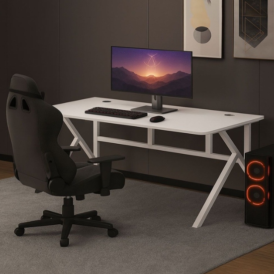 가구느낌 미포 게이밍 컴퓨터 책상 (1400x600)