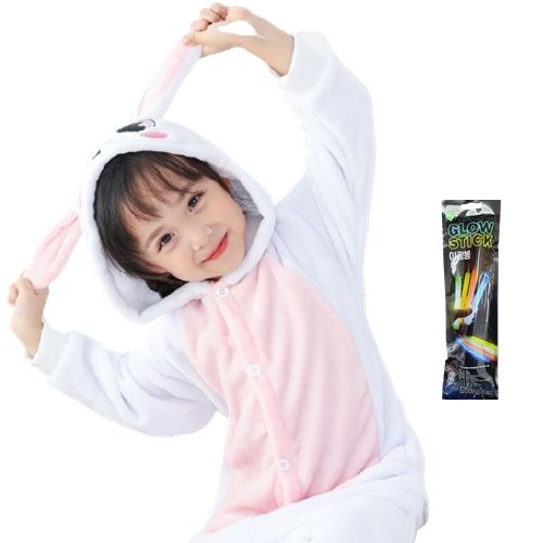 유니엔젤 토끼 핑크 동물잠옷 + 야광봉 M_이미지