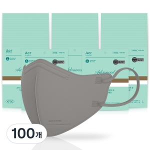 씨앤투스성진 아에르 어드밴스드 라이트 보건용 마스크 그레이 L KF80 1개입 100개_이미지