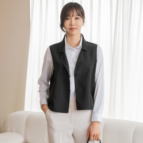 마담4060 엄마옷 셀즈원버튼 중년여성옷 조끼-RVE2503001_이미지