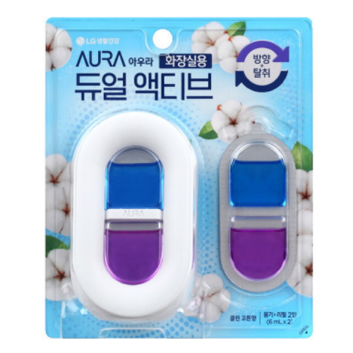 아우라 ㅤ듀얼 액티브 화장실용 클린 코튼향 6ml (1개)_이미지