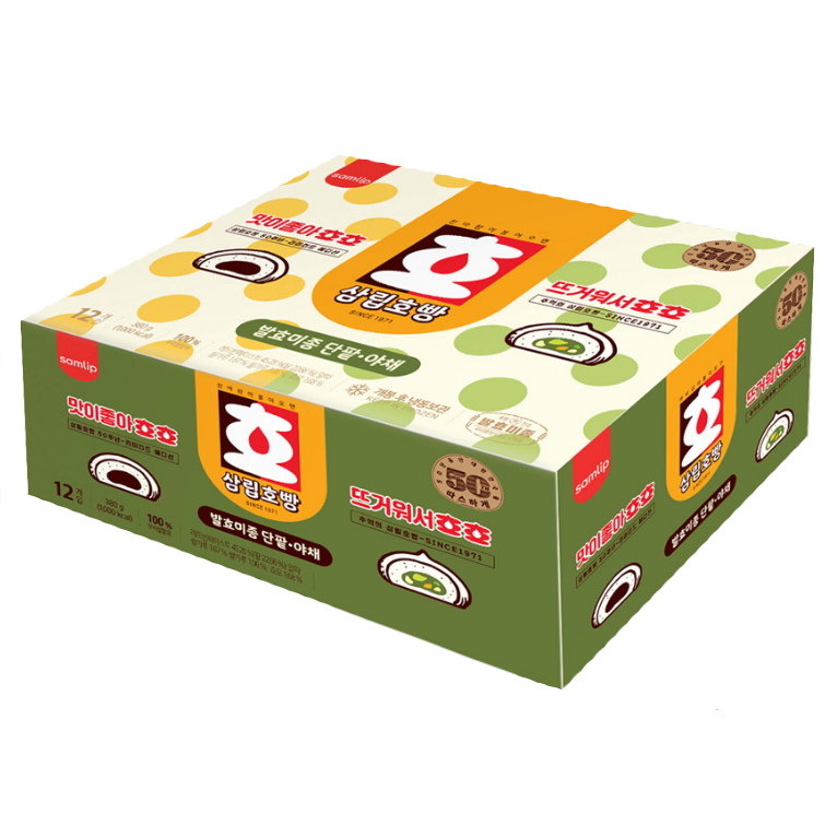 SPC삼립 삼립호빵 발효미종 단팥 야채 12개입 1080g (1개)