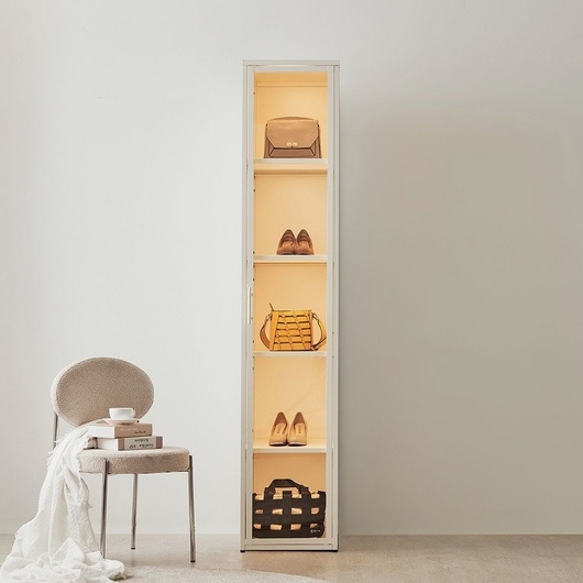 동서가구 블룸 강화유리도어 5단 수납장 드레스룸 400_이미지