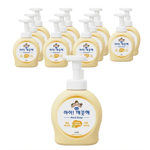 CJ라이온 아이깨끗해 항균 폼 핸드솝 순 보송보송 파우더향 490ml (12개)