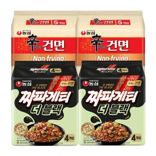 농심 짜파게티더블랙8개 + 신라면 건면10개