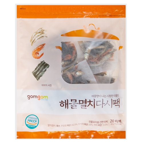 석하 곰곰 해물멸치 다시팩 320g(16gx20입)이미지입니다. 누르면 해당 게시물로 새창이동합니다.